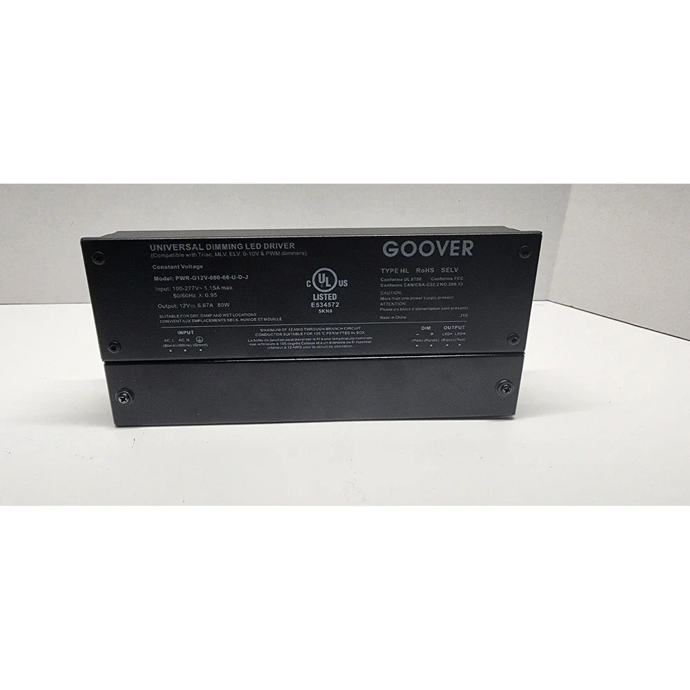 GOOVER 80W Dimmable LED Driver, 12V Dimmable Power Supply, AC to DC Transformer - Picture 2 of 3